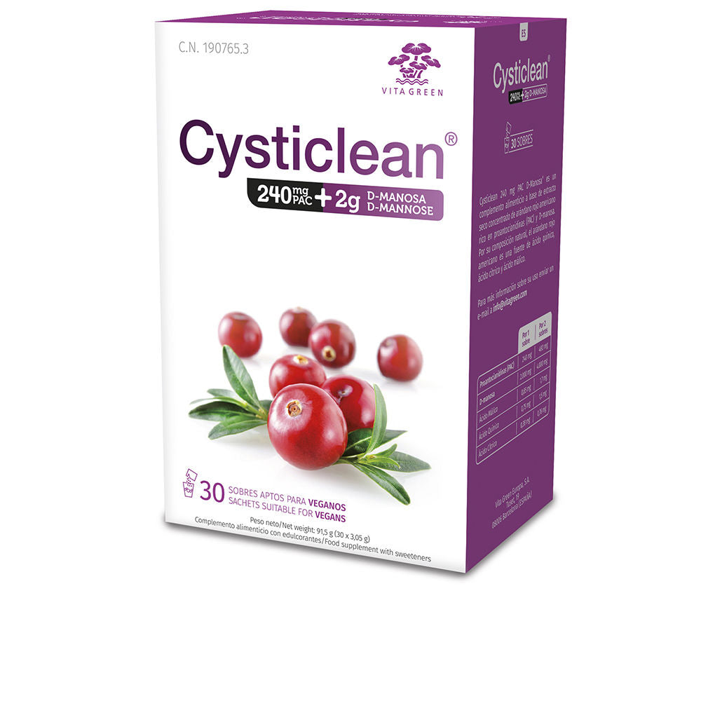 CYSTICLEAN CYSTICLEAN D-MANOSA con 240mg PAC y Arándano Rojo sobres 30 u
