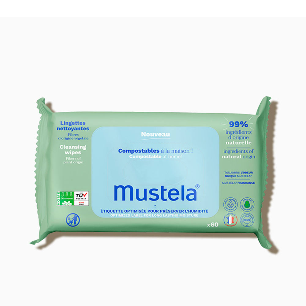 MUSTELA BIO toallitas limpiadoras compostables 60 u