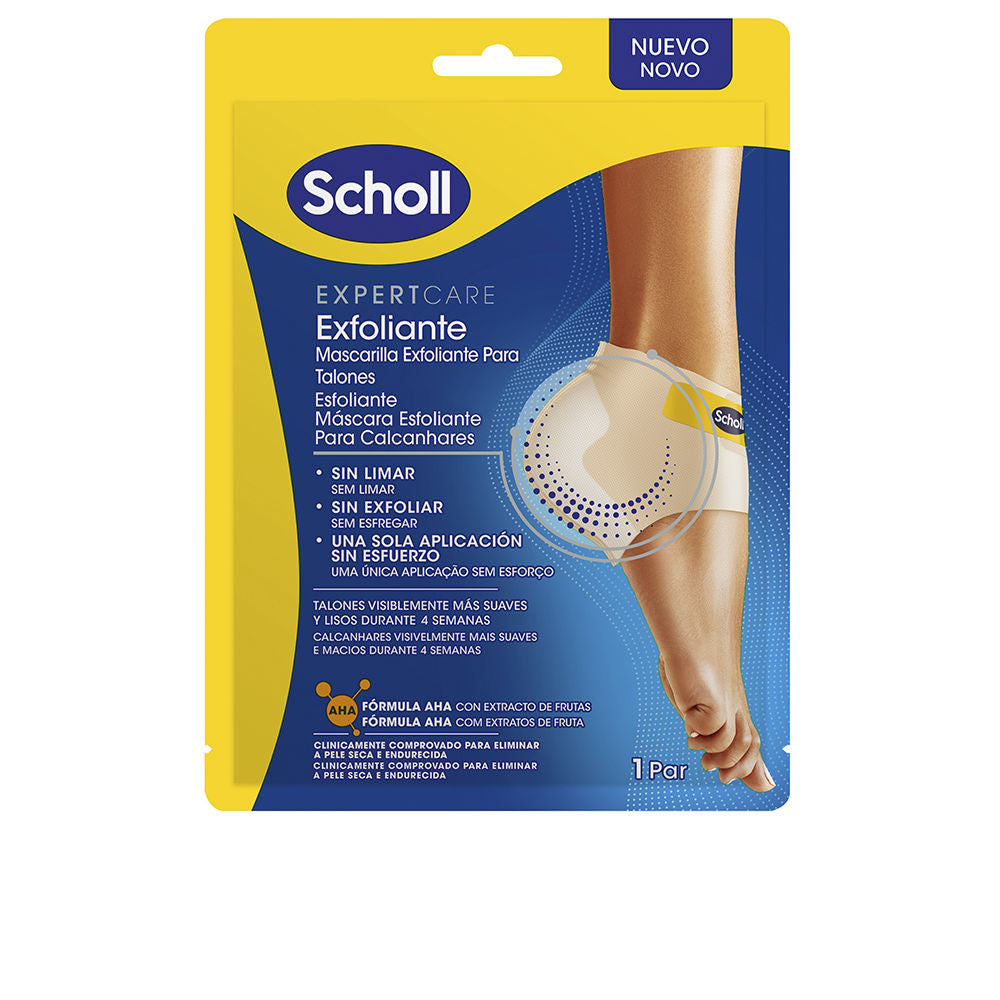 SCHOLL EXPERT CARE mascarilla exfoliante para talones 1 u