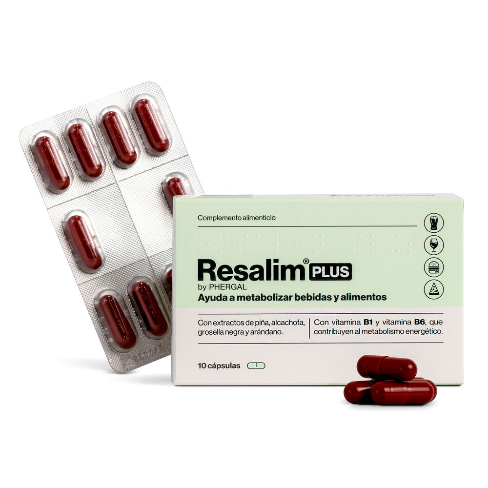 RESALIM RESALIM PLUS complemento alimenticio metabolizador bebidas alimentos cápsulas 10 u