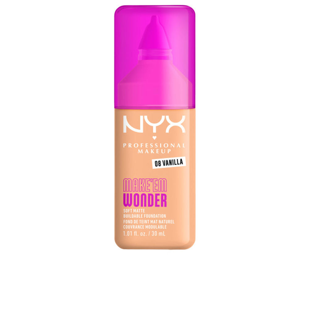 NYX PROFESSIONAL MAKE UP MAKE'EM WONDER foundation #08-Vanilla 30 ml